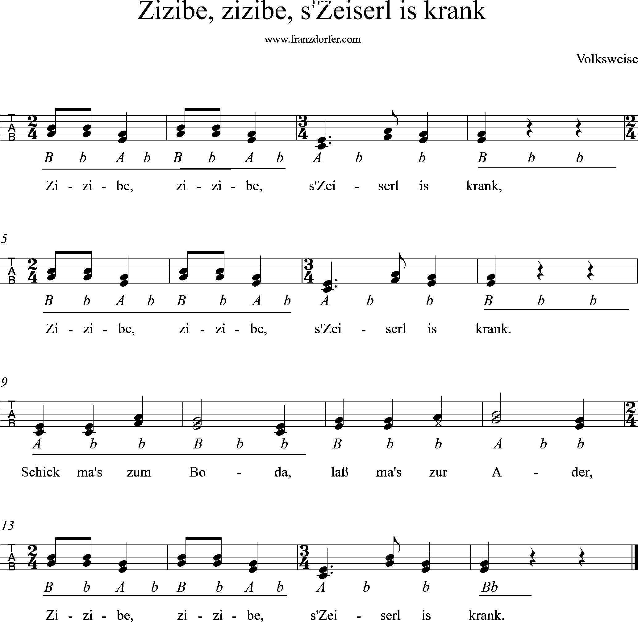 Griffschrift, zizibe